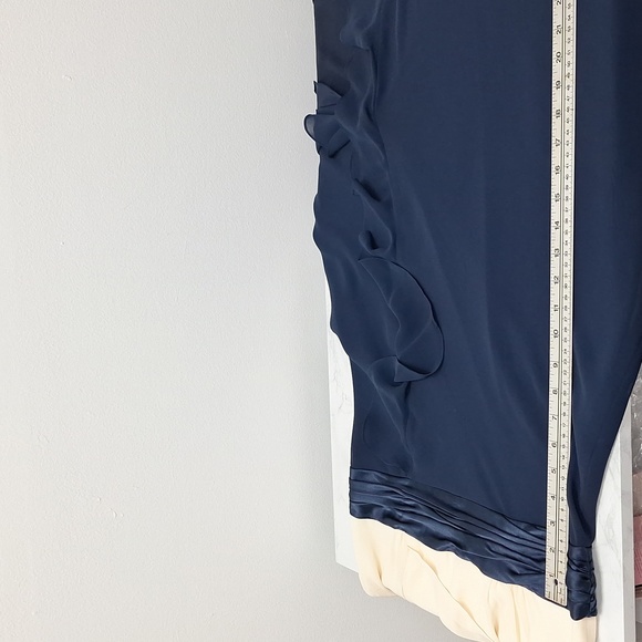 Liz Claiborne Tulip Dress Off White and Navy Blue Size 10 - Picture 14 of 16